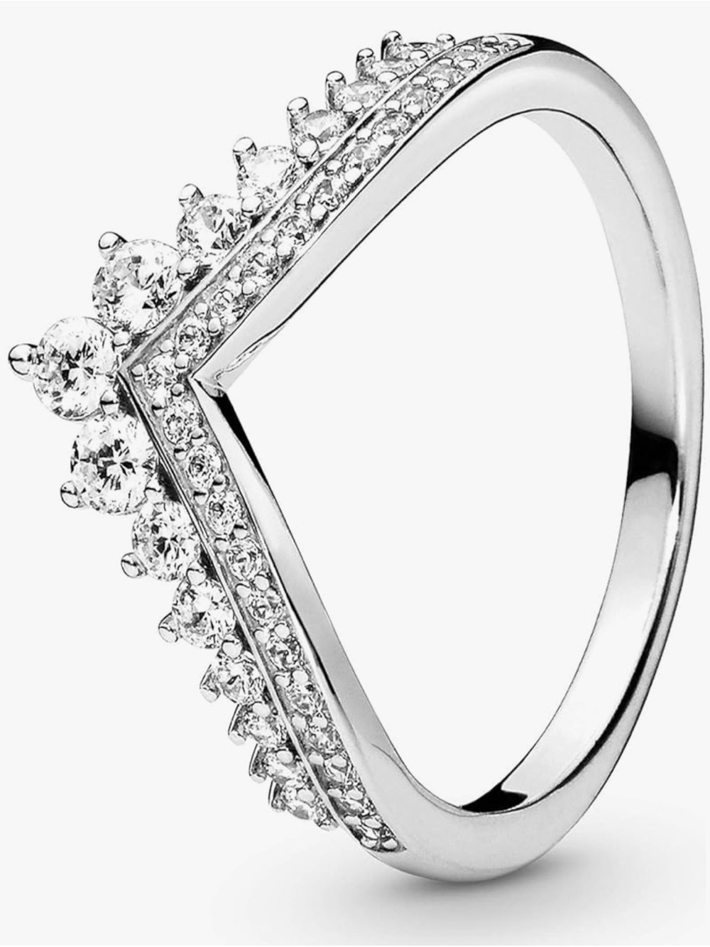 Pandora Princess Wishbone Ring Silver — Size 7